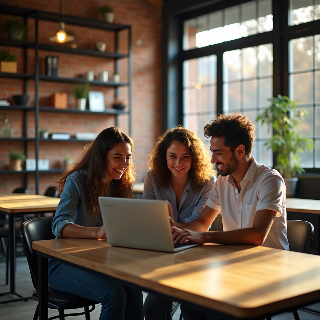 Espacio de coworking en Córdoba con mesas compartidas y decoración industrial